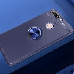 Huawei Y7 2018 Kılıf Zore Ravel Silikon Kapak Mavi