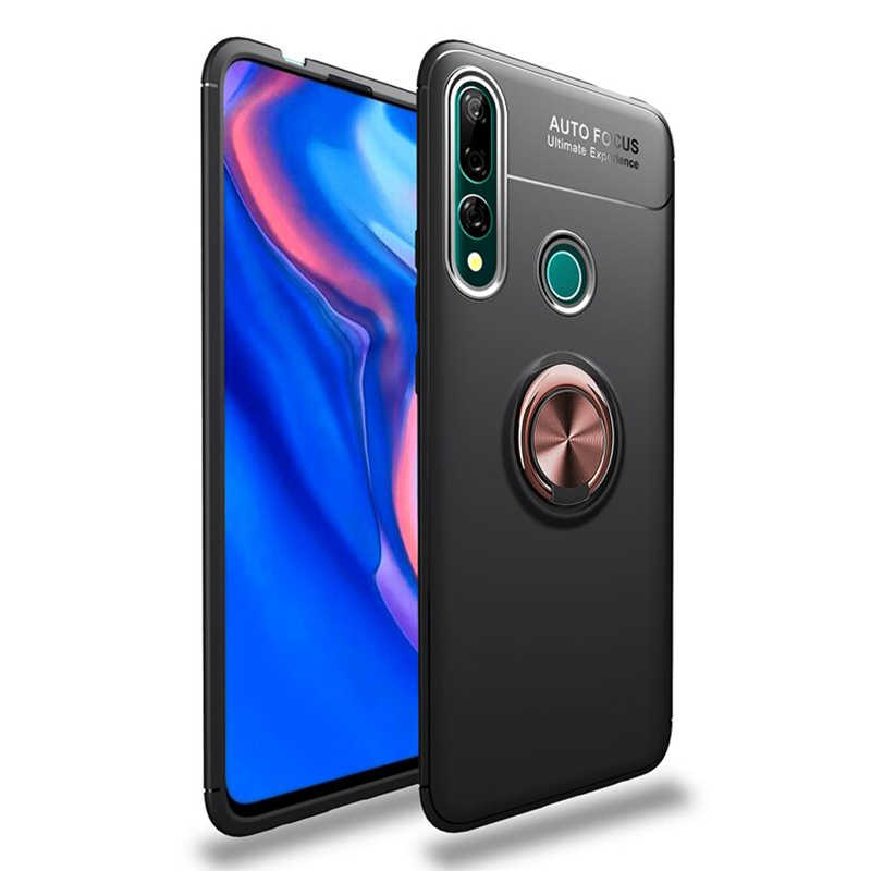 Huawei Y9 Prime 2019 Kılıf Zore Ravel Silikon Kapak - Siyah-Rose Gold