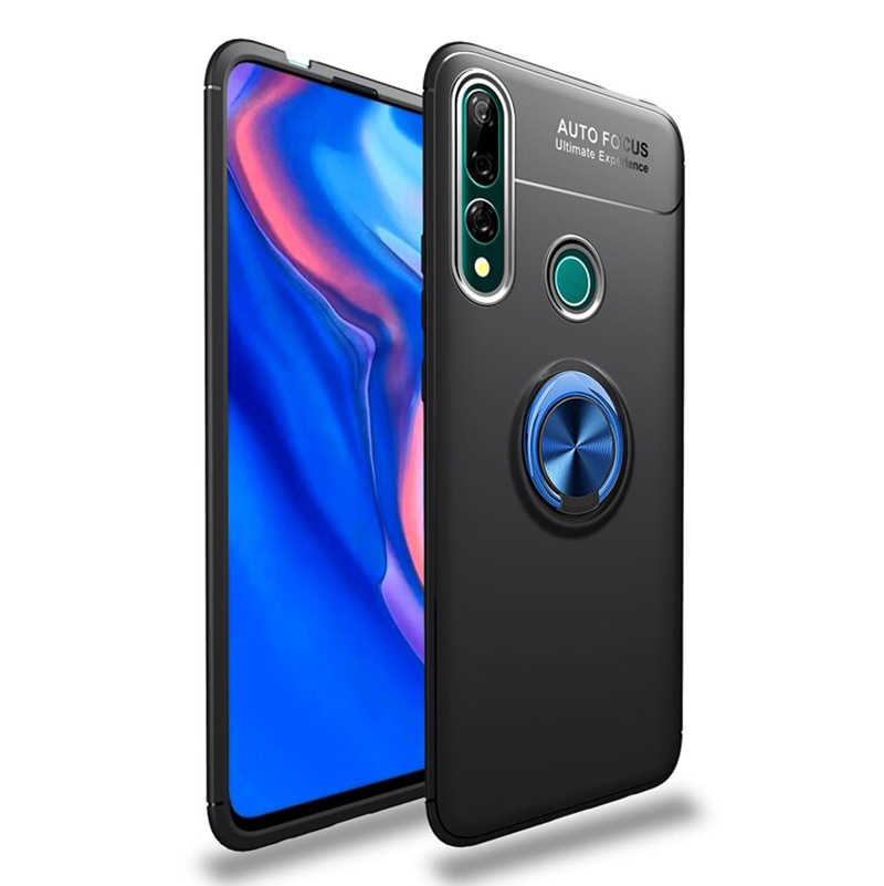Huawei Y9 Prime 2019 Kılıf Zore Ravel Silikon Kapak - Siyah-Mavi