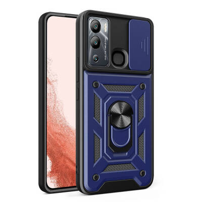 İnfinix Hot 12i Case Magnetic Stand Camera Protector Zore Sliding Vega Cover - Zore