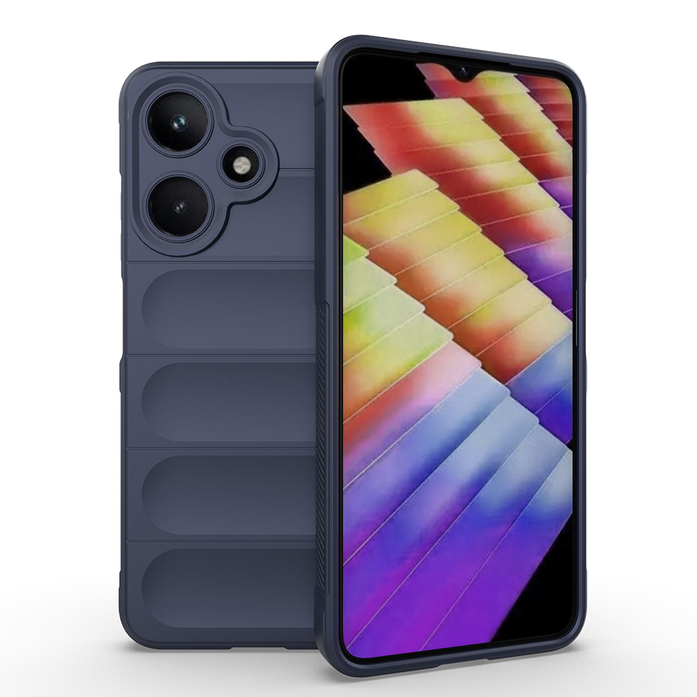 İnfinix Hot 30i Kılıf Esnek TPU Oyuklu Arka Yüzey Tasarımlı NXXA Etnik Silikon Kapak - Lacivert