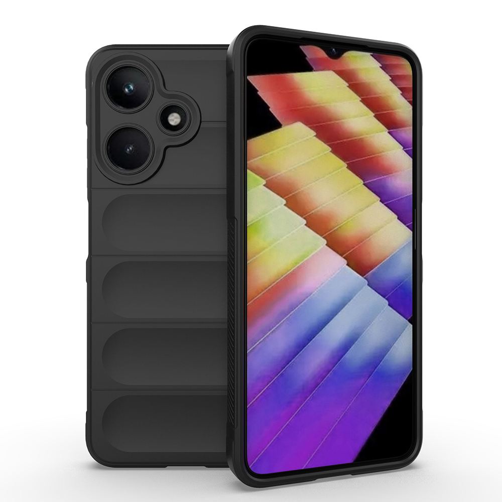 İnfinix Hot 30i Kılıf Esnek TPU Oyuklu Arka Yüzey Tasarımlı NXXA Etnik Silikon Kapak - Siyah