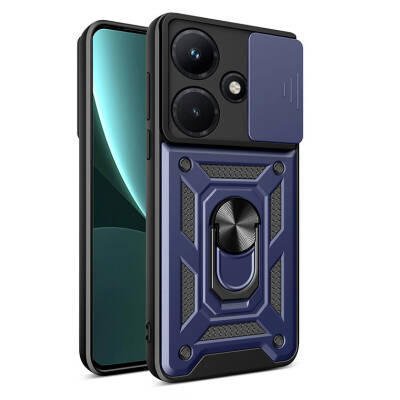 İnfinix Hot 30i Kılıf Magnetik Standlı Kamera Korumalı Zore Sürgülü Vega Kapak - Zore