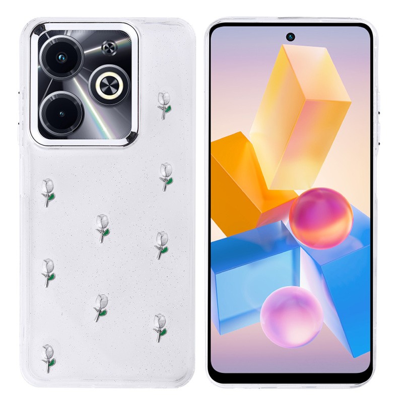 İnfinix Hot 40i Case Airbag Designed Glitter Transparent Zore Kutup Cover - 4