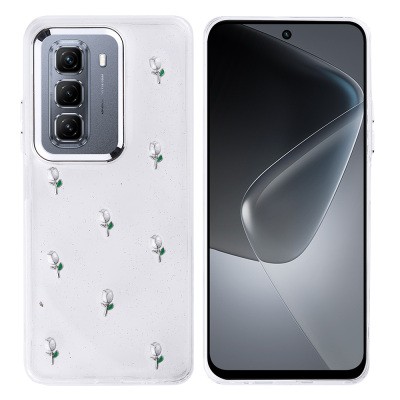 Infinix Hot 50 4G Case Airbag Designed Silvery Transparent Zore Kutup Cover - 4