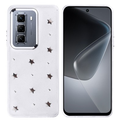 Infinix Hot 50 4G Case Airbag Designed Silvery Transparent Zore Kutup Cover - 5