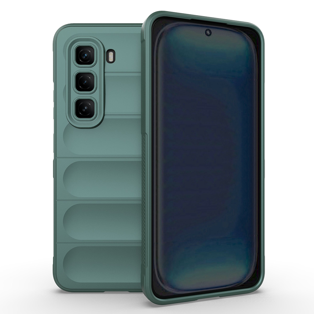 İnfinix Hot 50 Pro 4G Kılıf Esnek TPU Oyuklu Arka Yüzey Tasarımlı NXXA Etnik Silikon Kapak - Koyu Ye