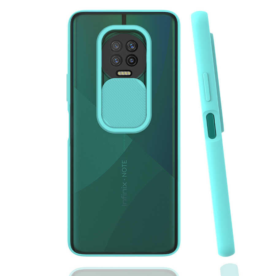 İnfinix Note 7 Kılıf Zore Lensi Kapak - Turkuaz