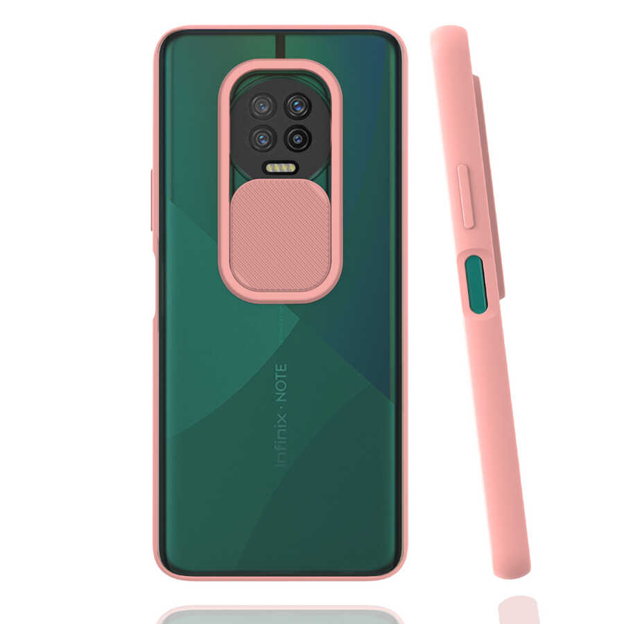 İnfinix Note 7 Kılıf Zore Lensi Kapak - Pembe Açık