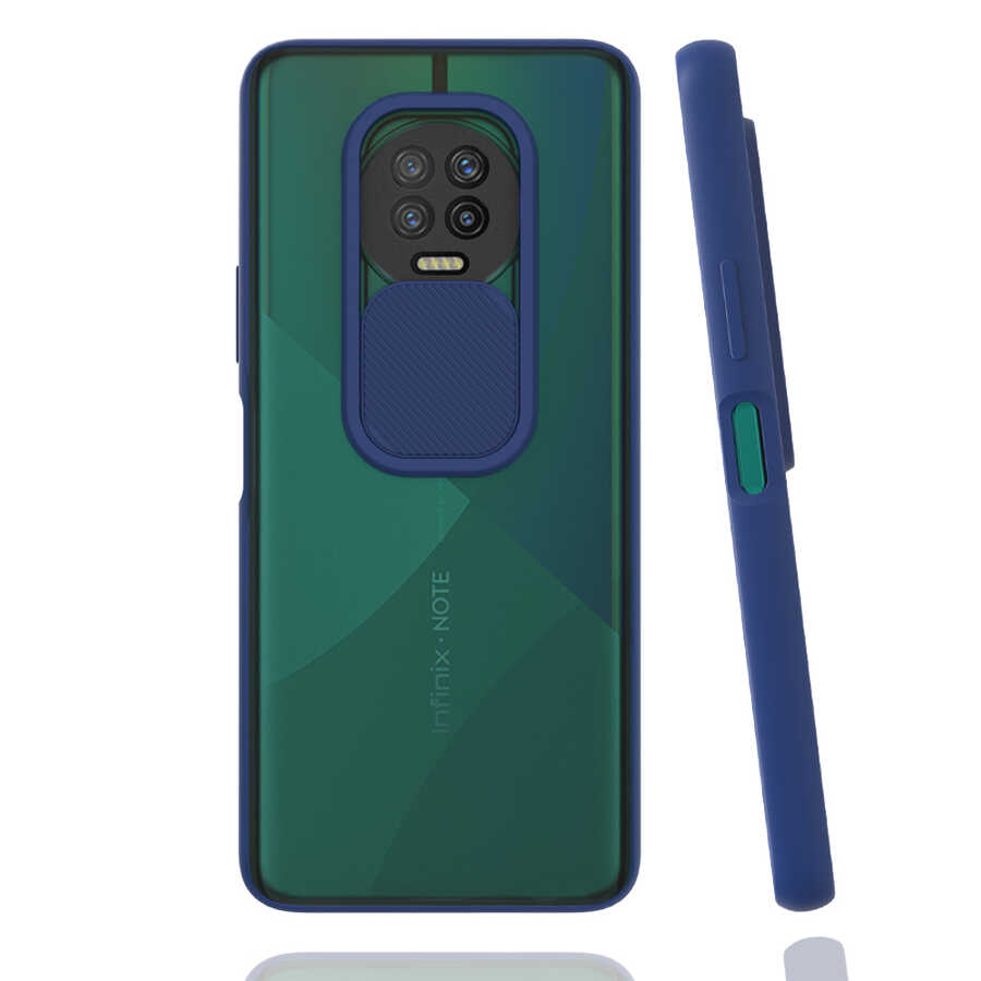 İnfinix Note 7 Kılıf Zore Lensi Kapak - Lacivert