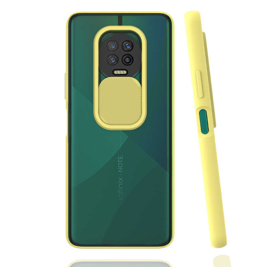 İnfinix Note 7 Kılıf Zore Lensi Kapak - Sarı