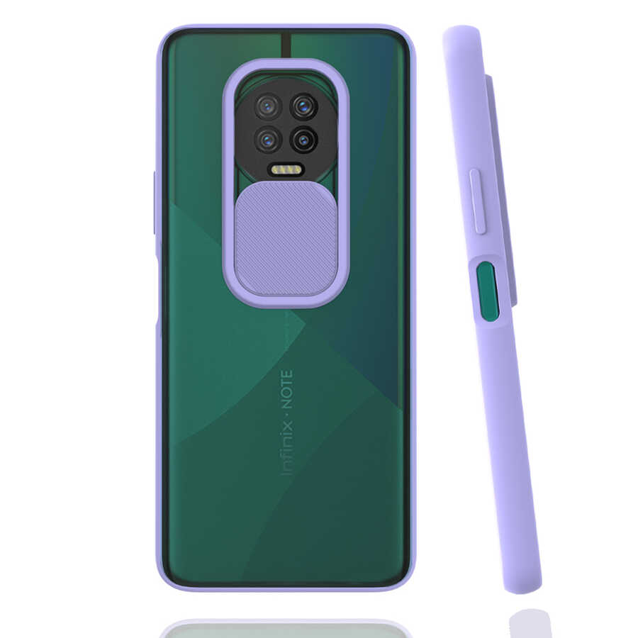 İnfinix Note 7 Kılıf Zore Lensi Kapak - Lila