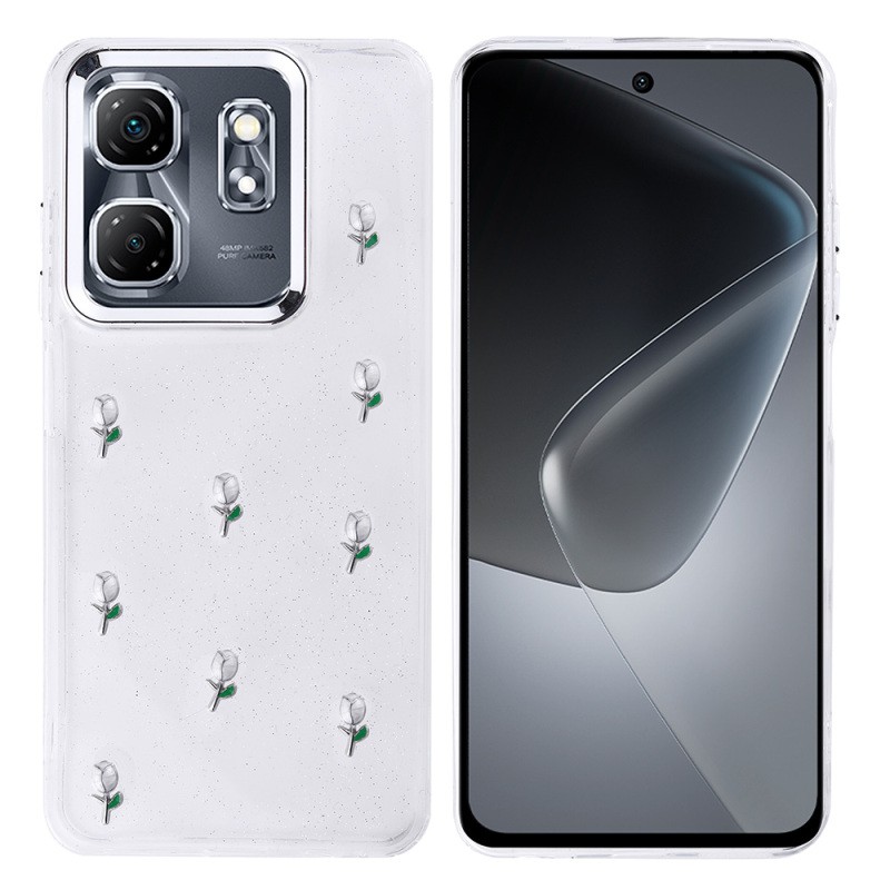 İnfinix Smart 9 Case Airbag Designed Silvery Transparent Zore Kutup Cover - 4