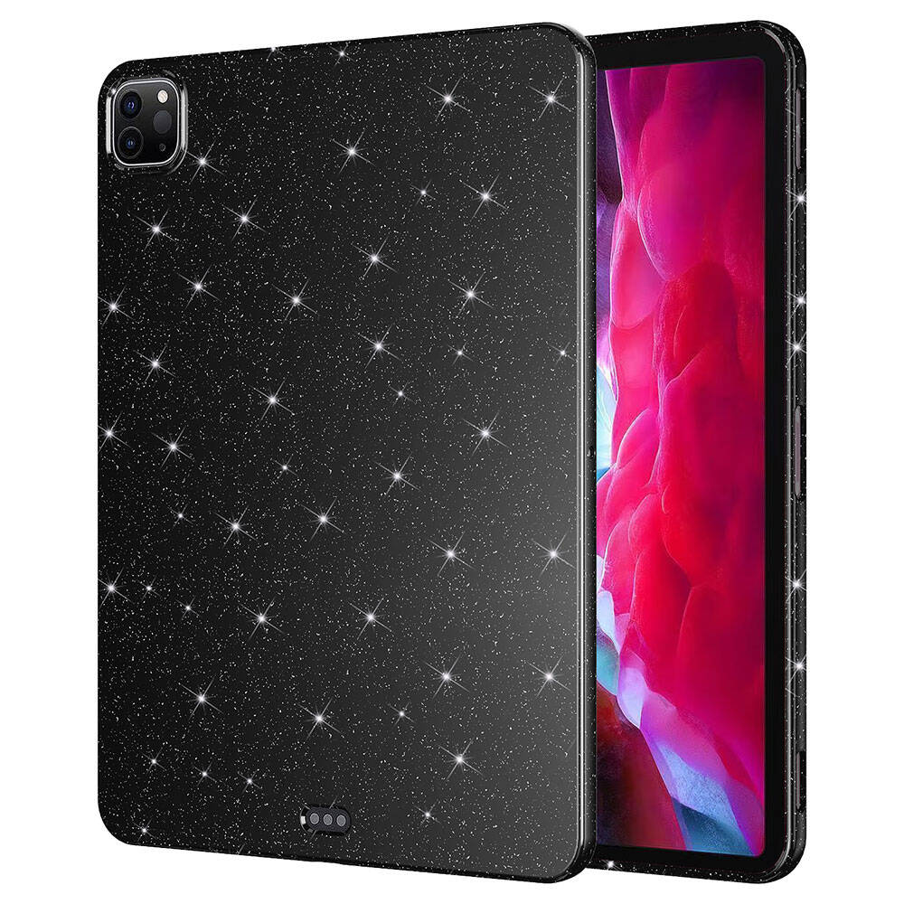 iPad Pro 11 2020 (2.Nesil) Simli Parlak Görünümlü Uyumlu NXXA Tablet Koton Kılıf-Siyah