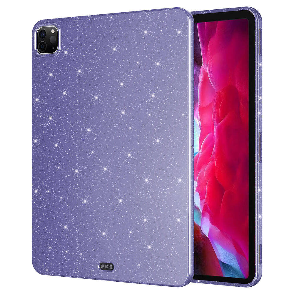 iPad Pro 11 2022 M2 Simli Parlak Görünümlü Zore Tablet Koton Kılıf - Derin Mor