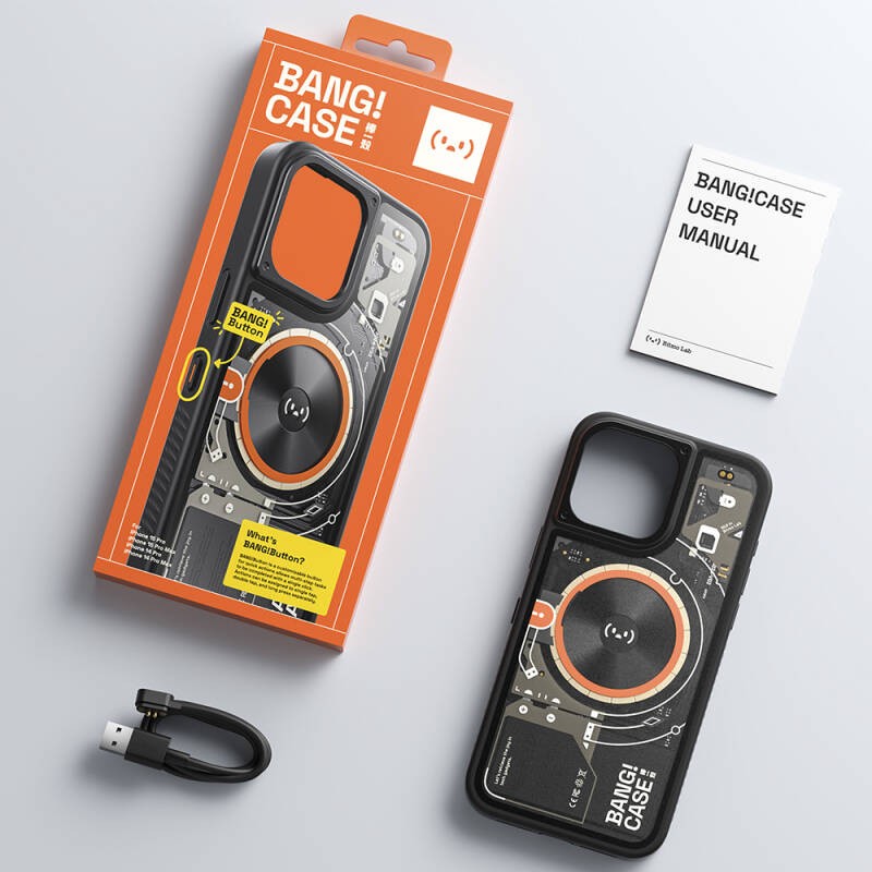 iPhone 15 Pro Max Kılıf Özelleştirilebilir 3 Fonksiyonlu Bluetooth Bağlantılı Bitmo Lab Bangcase Akıllı M-safe Kapak - 15