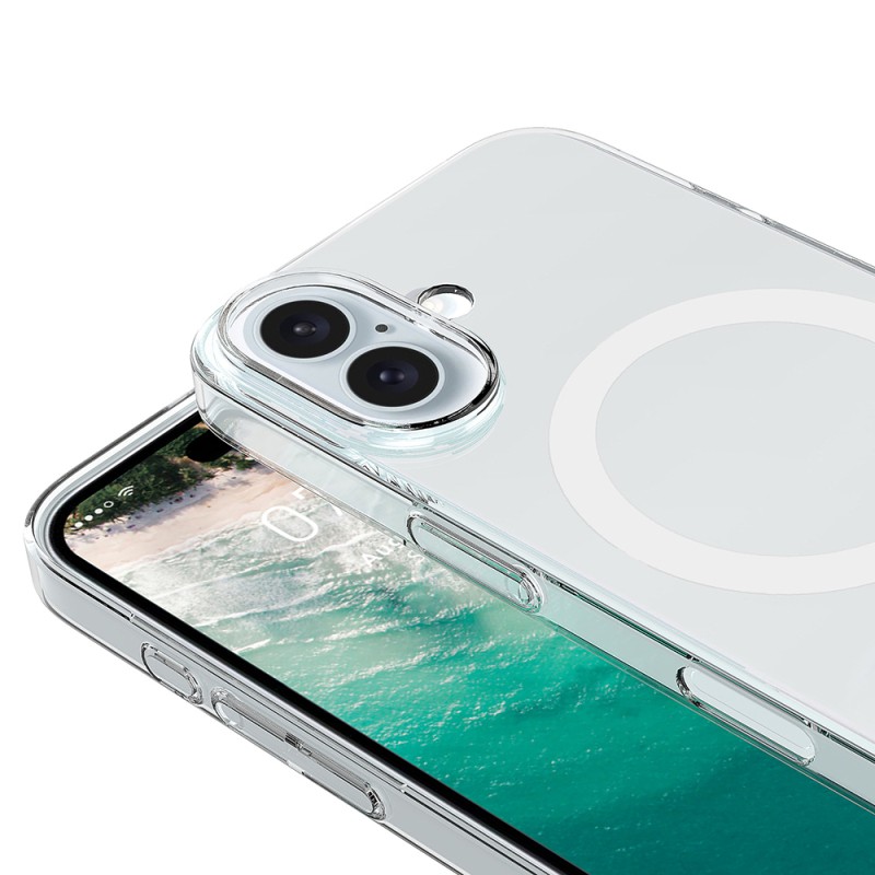 iPhone 16 Plus Kamera Korumalı M-Safe Şarj Özellikli Şeffaf Zore London Sert PC Kapak - 3