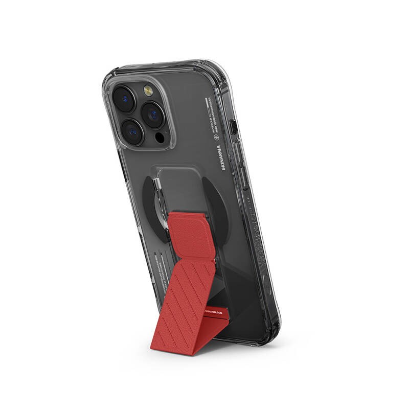 Apple iPhone 16 Pro Kılıf M-safe Şarj Özellikli Teknoloji Desenli Standlı Skinarma Axon Kapak - 6