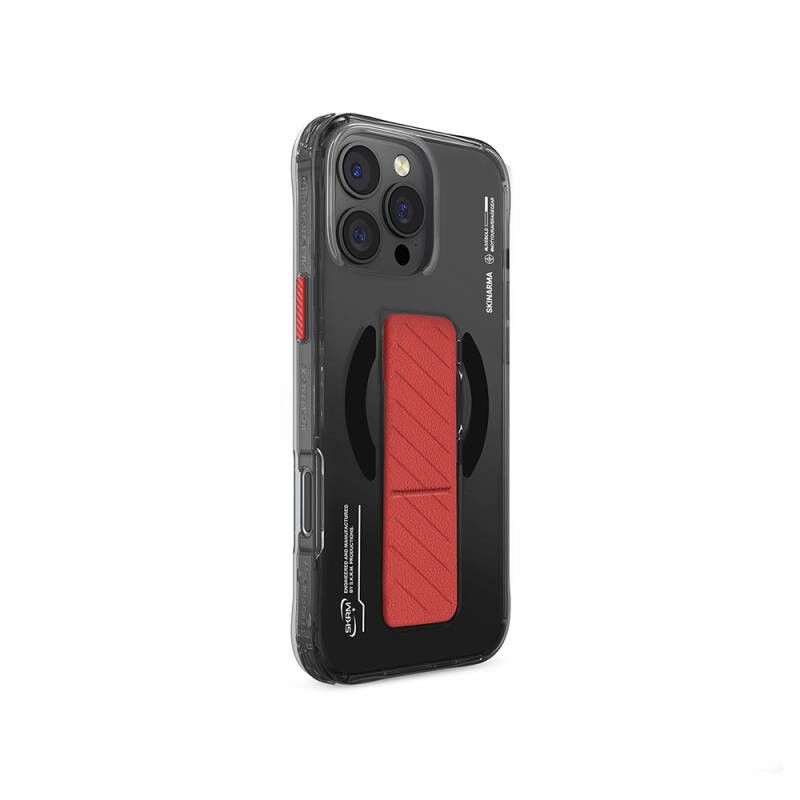 Apple iPhone 16 Pro Kılıf M-safe Şarj Özellikli Teknoloji Desenli Standlı Skinarma Axon Kapak - 5