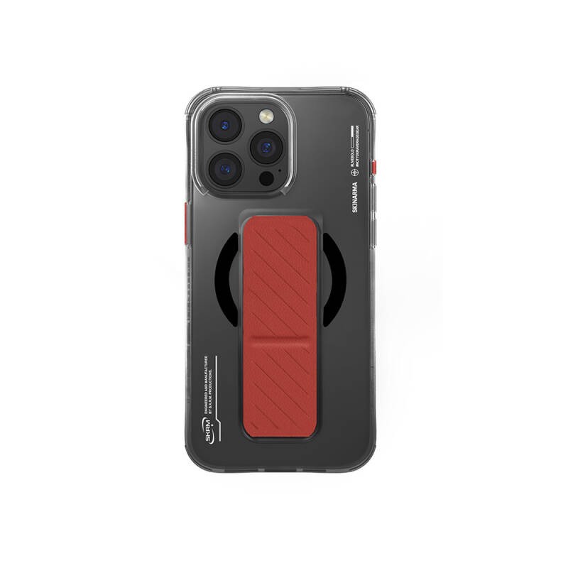 Apple iPhone 16 Pro Kılıf M-safe Şarj Özellikli Teknoloji Desenli Standlı Skinarma Axon Kapak - 2