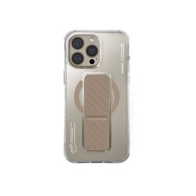 Apple iPhone 16 Pro Kılıf M-safe Şarj Özellikli Teknoloji Desenli Standlı Skinarma Axon Kapak - 3