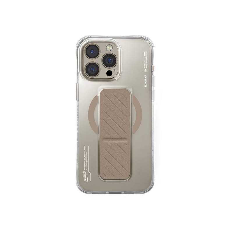 Apple iPhone 16 Pro Kılıf M-safe Şarj Özellikli Teknoloji Desenli Standlı Skinarma Axon Kapak - 3