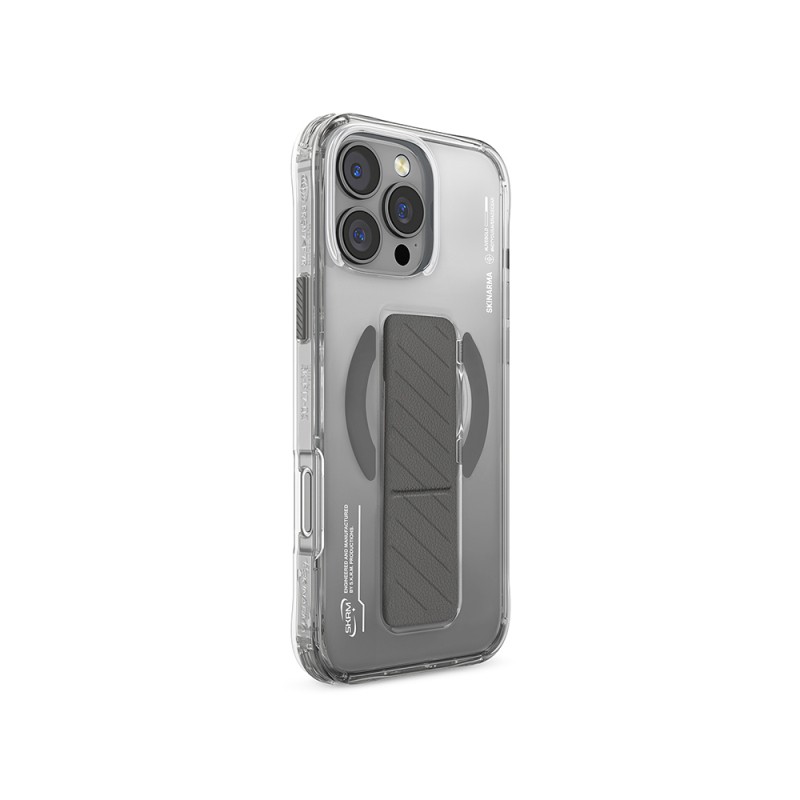 Apple iPhone 16 Pro Kılıf M-safe Şarj Özellikli Teknoloji Desenli Standlı Skinarma Axon Kapak - 13