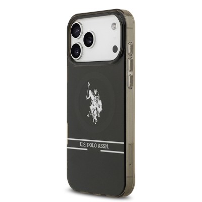 Apple iPhone 17 Pro Max Case U.S. Polo Assn. Original Licensed M-Safe Charging Feature IML Double Horse Stripe Logo Cover - 3