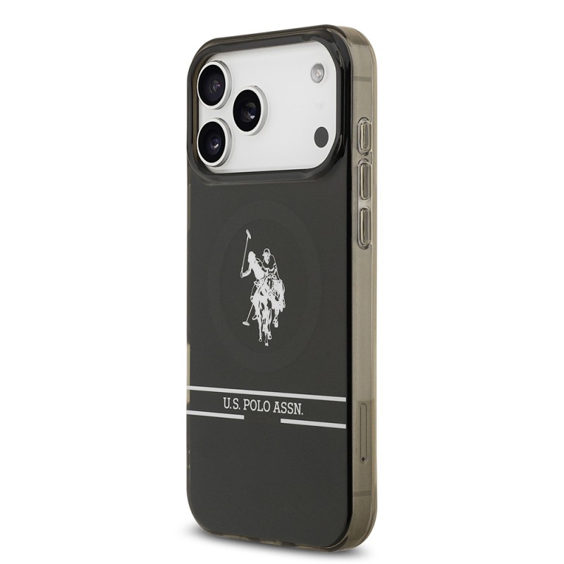 Apple iPhone 17 Pro Max Case U.S. Polo Assn. Original Licensed M-Safe Charging Feature IML Double Horse Stripe Logo Cover - 3