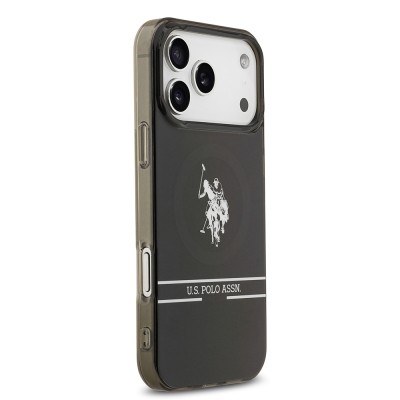 Apple iPhone 17 Pro Max Case U.S. Polo Assn. Original Licensed M-Safe Charging Feature IML Double Horse Stripe Logo Cover - 5