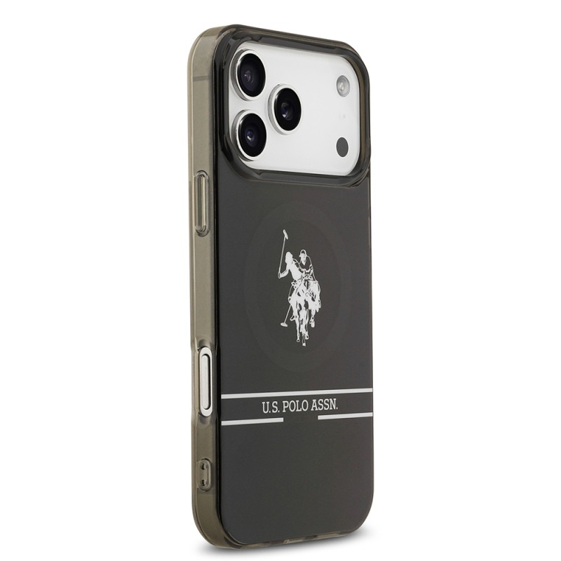 Apple iPhone 17 Pro Max Case U.S. Polo Assn. Original Licensed M-Safe Charging Feature IML Double Horse Stripe Logo Cover - 5