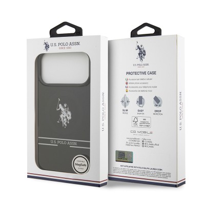 Apple iPhone 17 Pro Max Case U.S. Polo Assn. Original Licensed M-Safe Charging Feature IML Double Horse Stripe Logo Cover - 9