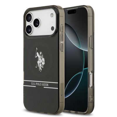 Apple iPhone 17 Pro Max Case U.S. Polo Assn. Original Licensed M-Safe Charging Feature IML Double Horse Stripe Logo Cover - 2