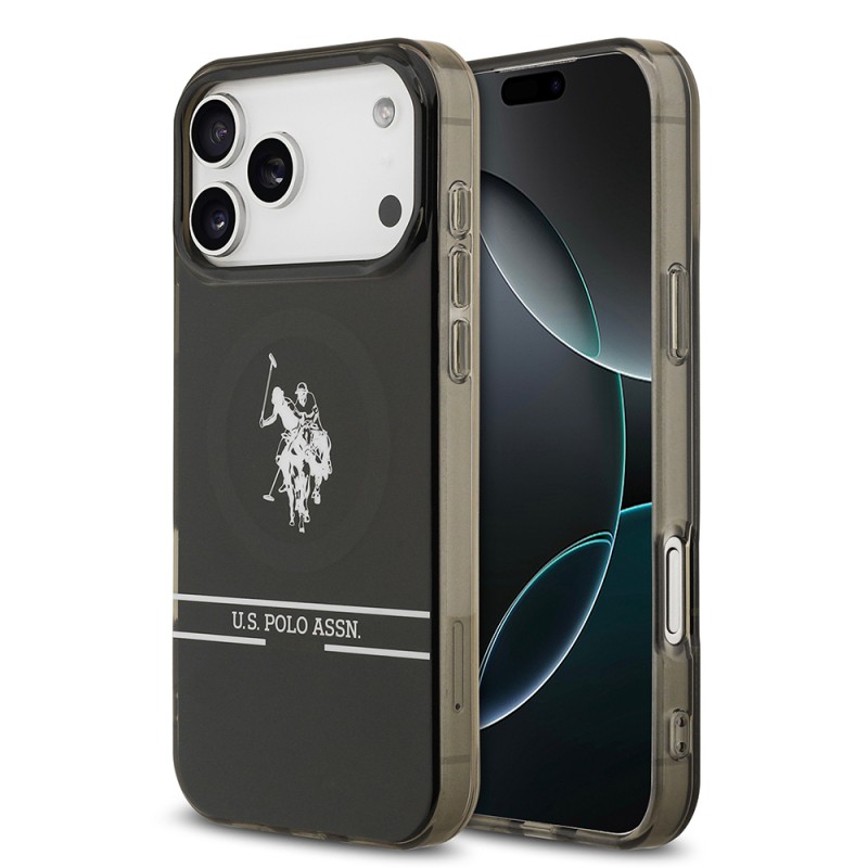 Apple iPhone 17 Pro Max Case U.S. Polo Assn. Original Licensed M-Safe Charging Feature IML Double Horse Stripe Logo Cover - 2