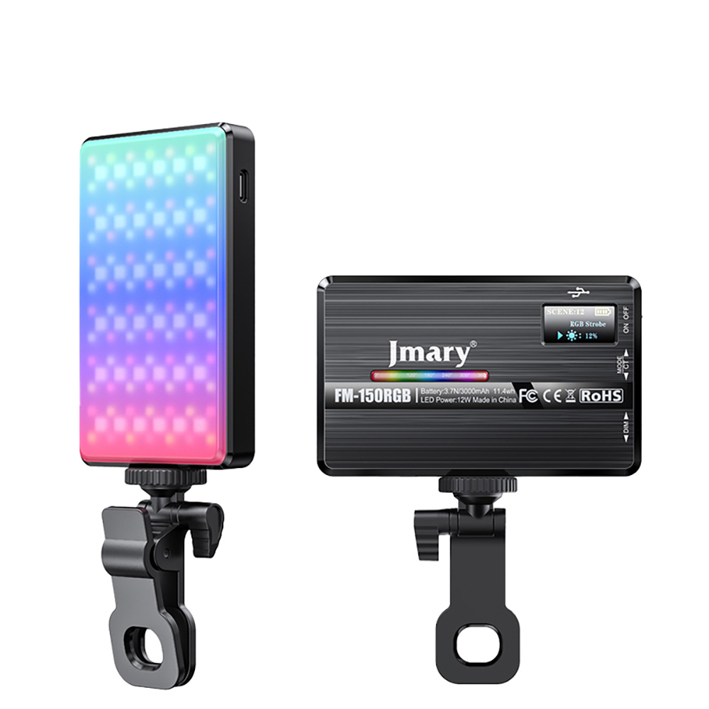 Jmary FM-150RGB RGB Led Telefon-Kamera Üstü Aydınlatma Işığı - Siyah
