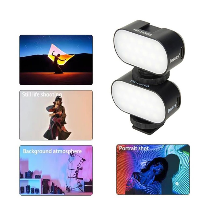 Jmary FM-16RGB Latch Digital LED Display Phone-Camera RGB Lamp 750mAh - 5