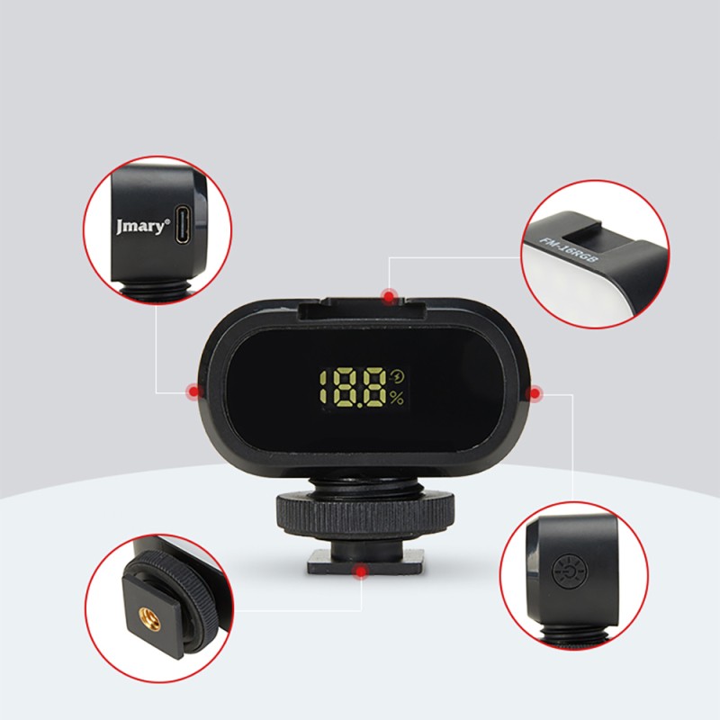 Jmary FM-16RGB Latch Digital LED Display Phone-Camera RGB Lamp 750mAh - 4