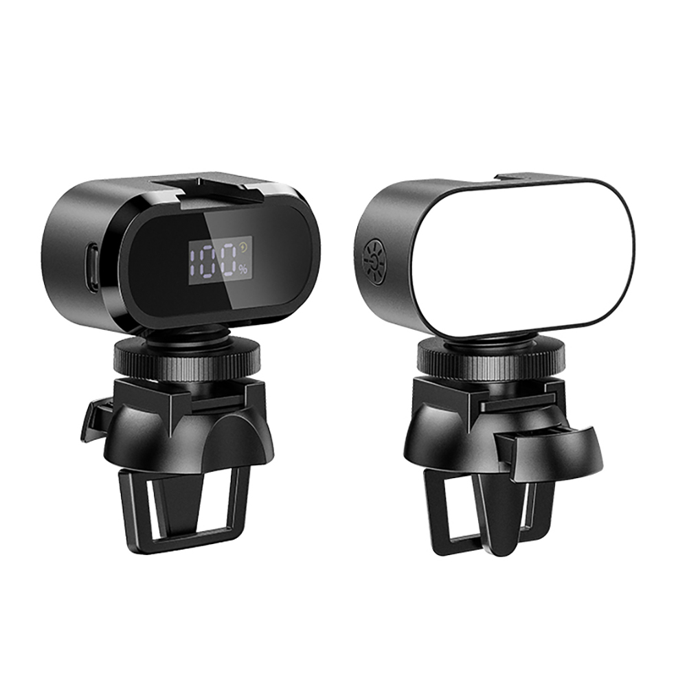 Jmary FM-16RGB Mandallı Dijital LED Göstergeli Telefon-Kamera Üstü RGB Lamba 750mAh - Siyah