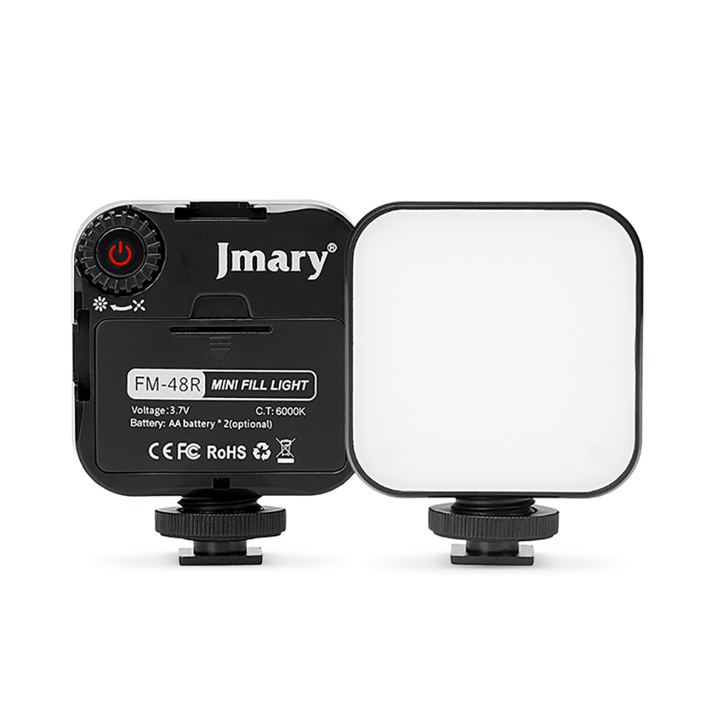 Jmary FM-48R Mini Fill Light Telefon-Kamera Üstü Pilli Aydınlatma Işığı - Siyah