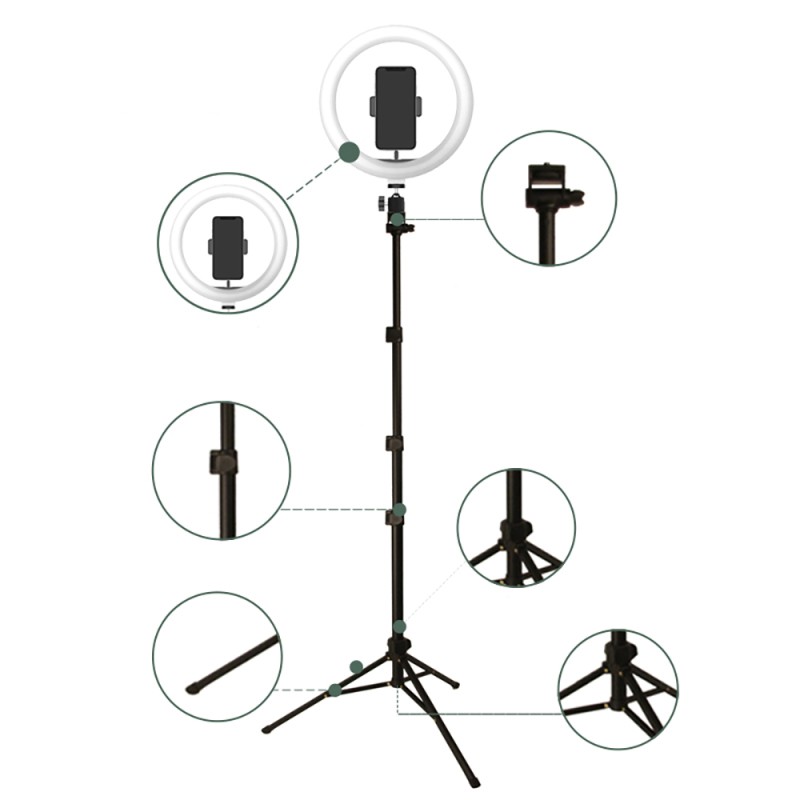 Jmary FM-536A Bluetooth Remote Control Tripod Phone Holder Ring Light - 4