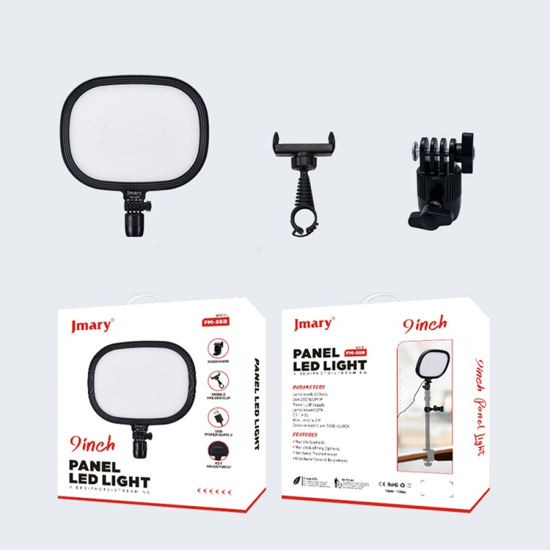 Jmary FM-58R Değiştirilebilir Ayaklı 9 inç LED Panel Aydınlatma Işığı - 7