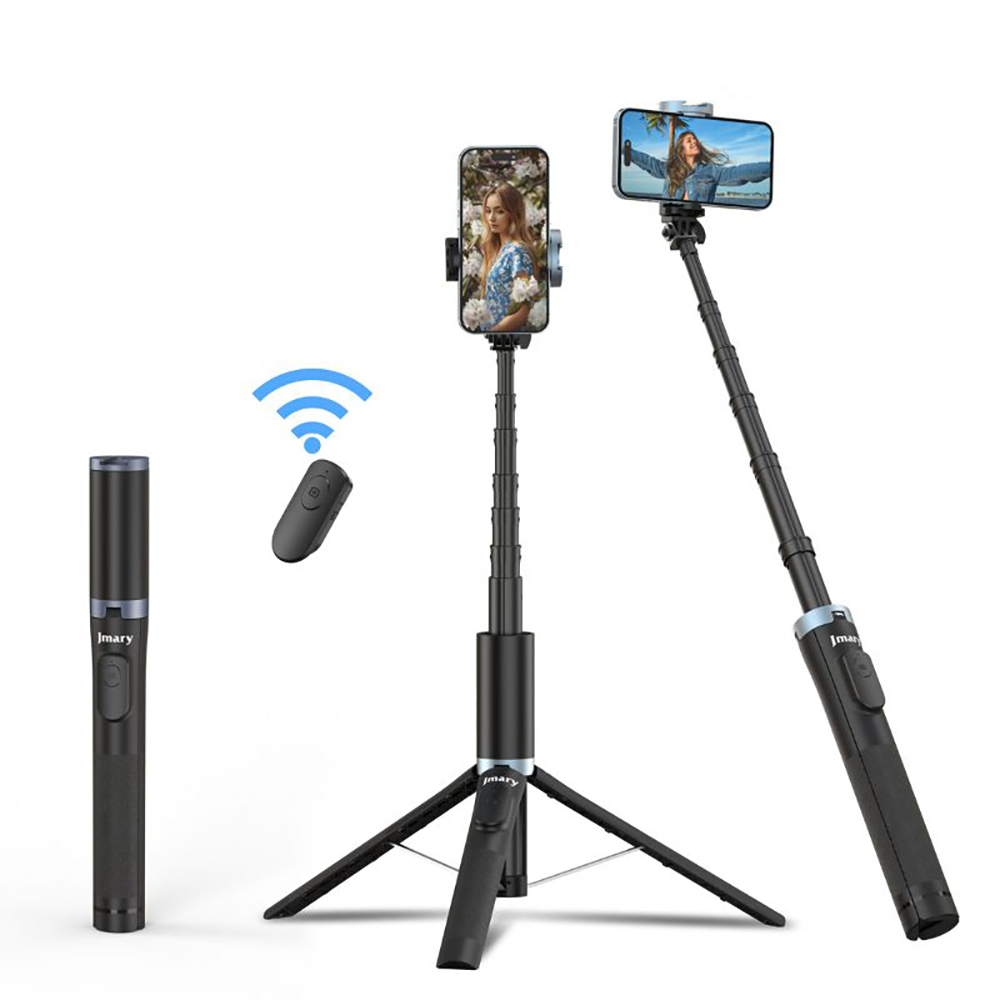 Jmary KT-259 360 Derece Dönebilen Kablosuz Kumandalı Tripod ve Selfie Çubuğu - Siyah