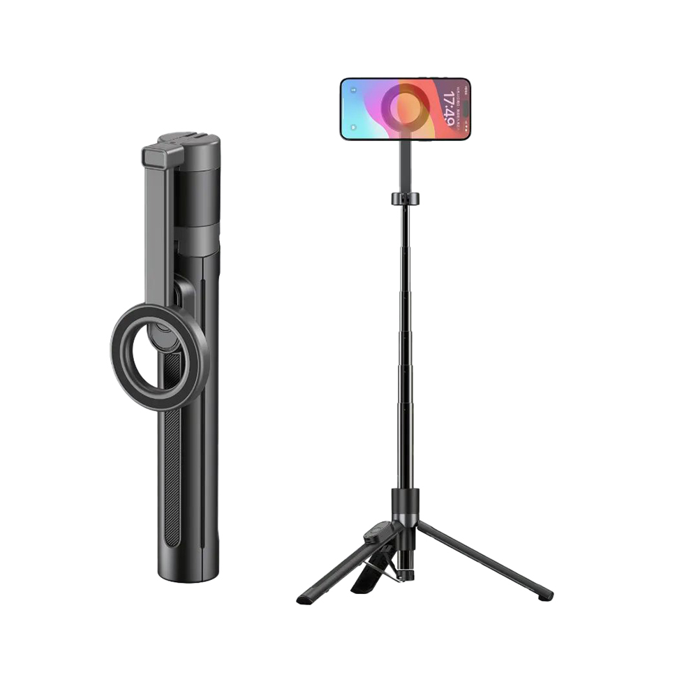 Jmary KT-279 Magnetik Kablosuz Kumandalı Tripod ve Selfie Çubuğu - Siyah
