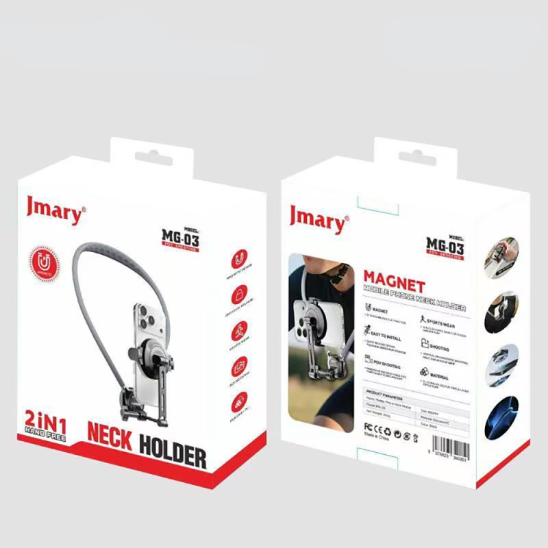 Jmary MG-03 2in1 Eller Serbest Magnetik Boyun Askılı Telefon Tutucu - 6