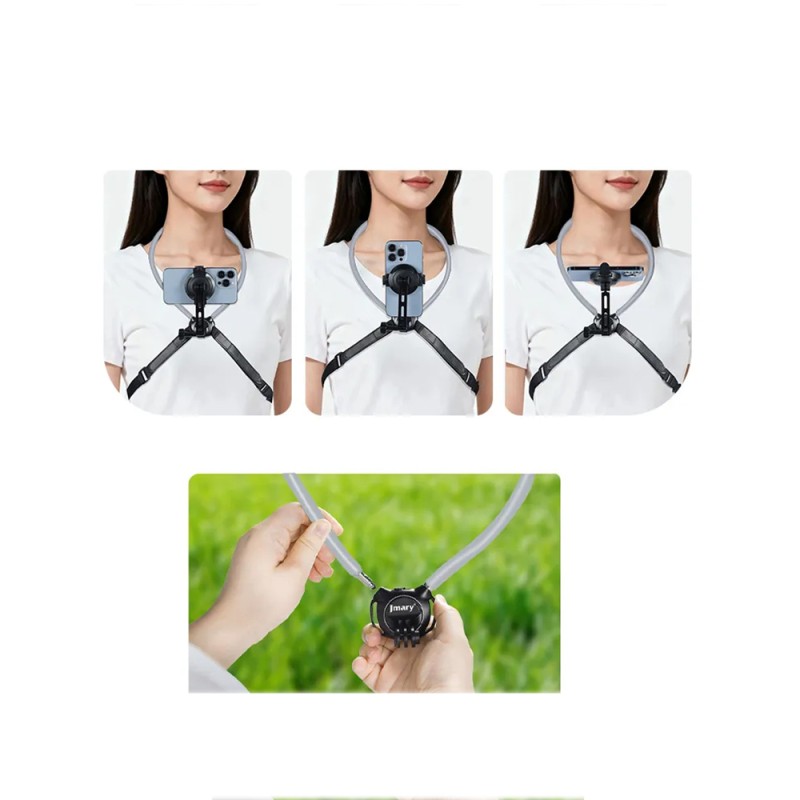 Jmary MG-03 2in1 Eller Serbest Magnetik Boyun Askılı Telefon Tutucu - 5