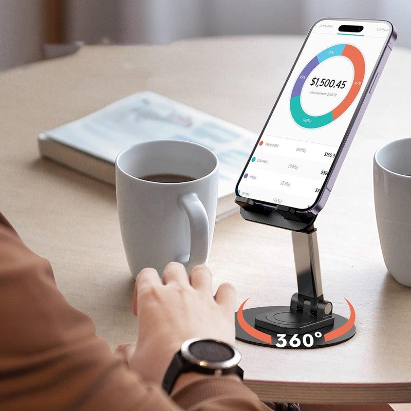Jmary MK-59 Adjustable Foldable 360 ​​Degree Rotating Phone and Tablet Stand - 6