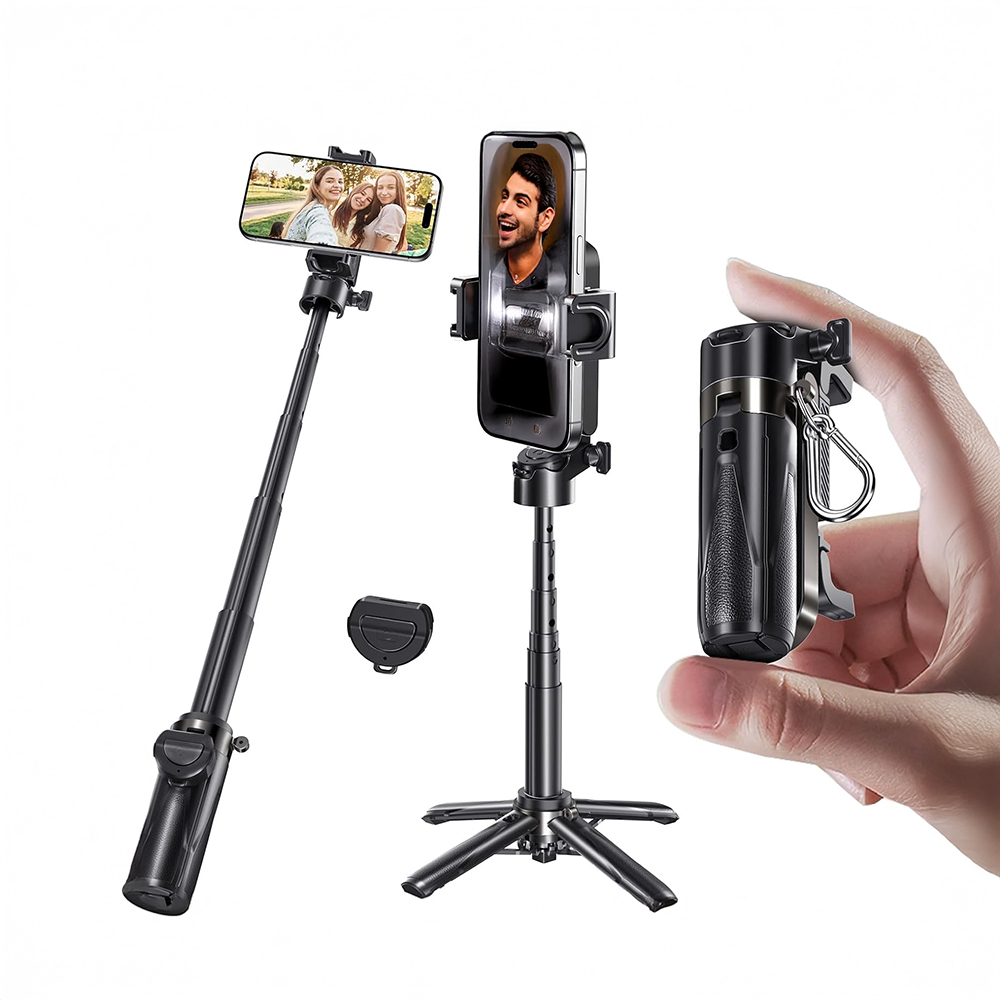 Jmary MT-18 360 Derece Dönebilen Kumandalı Selfie Çubuğu ve Tripod - Siyah