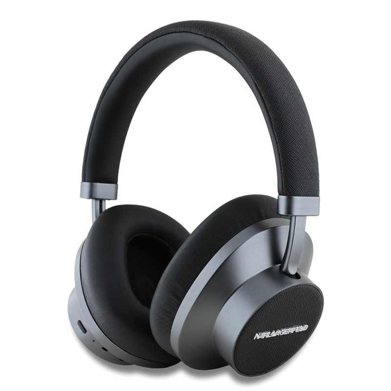 Karl Lagerfeld Original Licensed ANC/ENC Feature KL Text Logo Saffiano Series Over-Ear Bluetooth Headphones v5.3 - 2