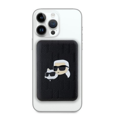 Karl Lagerfeld Original Licensed Magsafe Charging Feature LED Light Display Metal Logo PU Leather Powerbank 5000mAh - 3