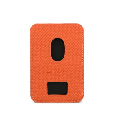 Lacoste Original Licensed 2-Compartment PU Piqué Pattern Magnetic Card Holder with Iconic Crocodile Weave Logo - 4